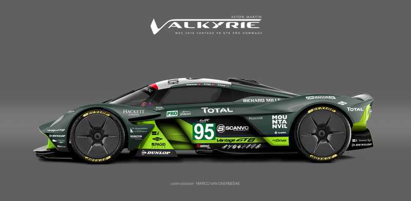 Illustration for article titled The Aston Martin Valkyrie Looks Especially Good In Classic Racing Liveries